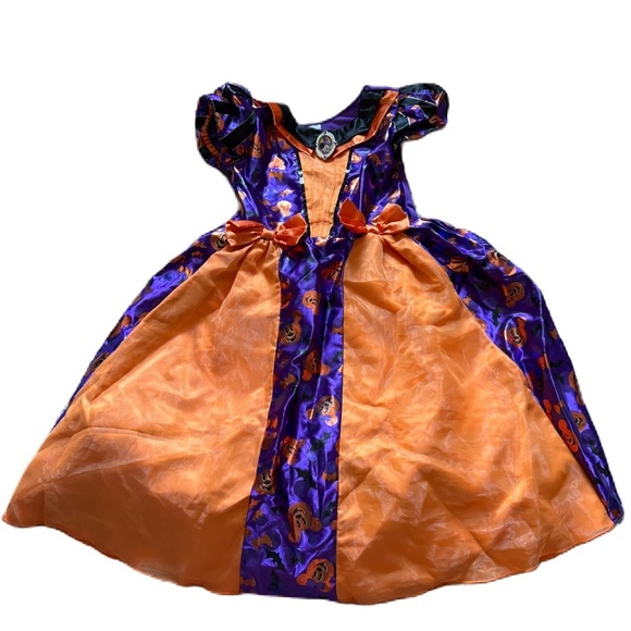 Disney Store Minnie Mouse Halloween Witch Costume - Orange and Purple 7/8 World - Picture 1 of 6